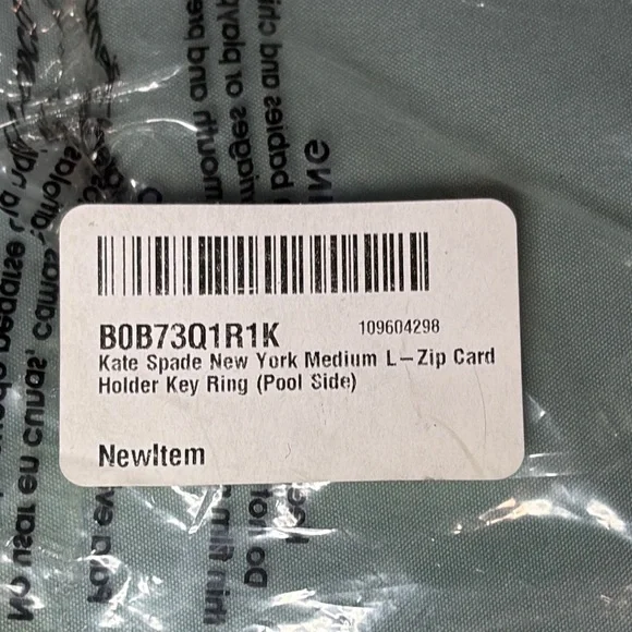 Kate Spade Poolside Swimmer Zip Card Holder Wallet Key Ring NWT - Picture 2 of 6